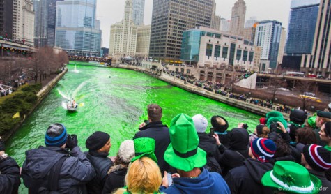 The Chicago River turns green!